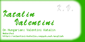 katalin valentini business card